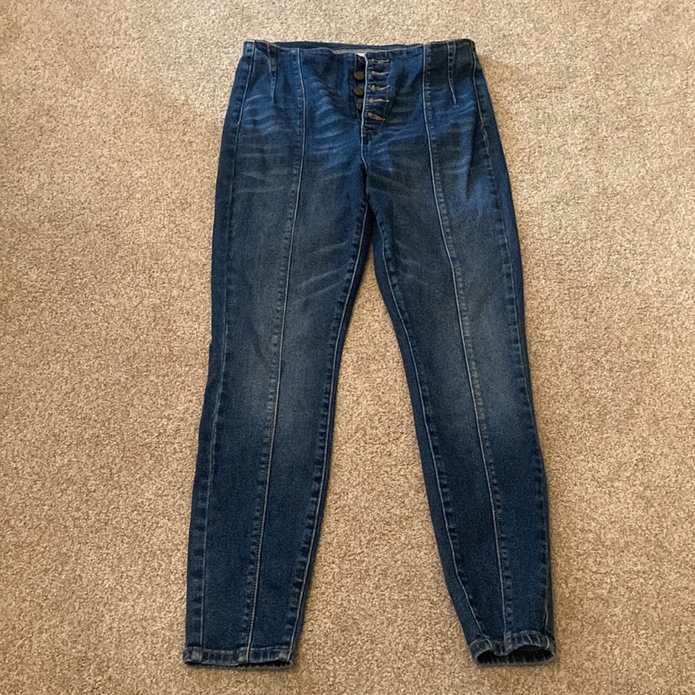 Blank NYC Button Front Retro High Rise Jeans EUC